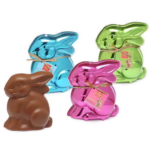 Foiled Milk Chocolate 6-Ounce Easter Bunnies: 3-Piece Set - Candy Warehouse