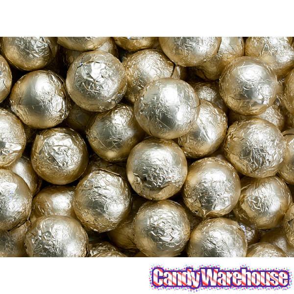 Foiled Milk Chocolate Balls - Gold: 2LB Bag - Candy Warehouse