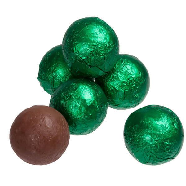 Foiled Milk Chocolate Balls - Green: 2LB Bag