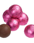 Foiled Milk Chocolate Balls - Hot Pink: 2LB Bag