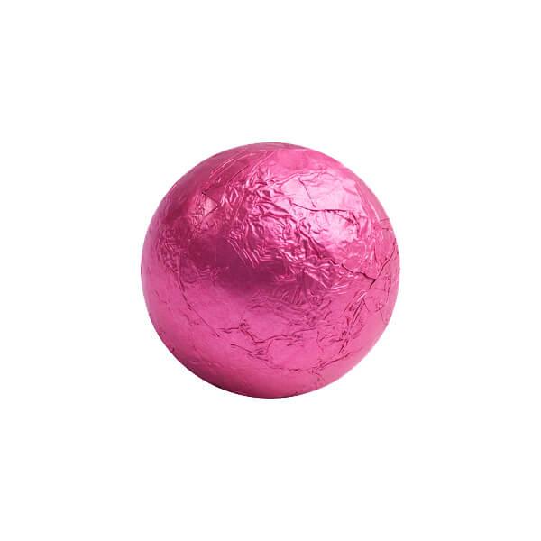 Foiled Milk Chocolate Balls - Hot Pink: 2LB Bag