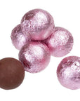 Foiled Milk Chocolate Balls - Light Pink: 2LB Bag