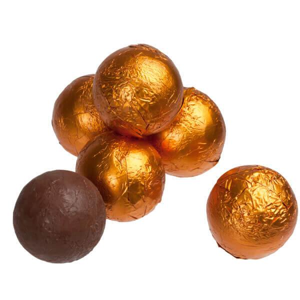 Foiled Milk Chocolate Balls - Orange: 2LB Bag - Candy Warehouse