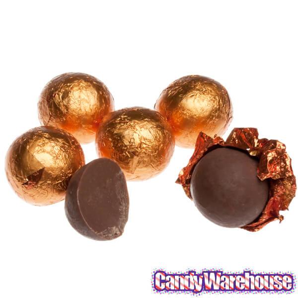 Foiled Milk Chocolate Balls - Orange: 2LB Bag - Candy Warehouse