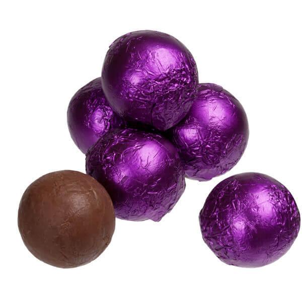 Foiled Milk Chocolate Balls - Purple: 2LB Bag - Candy Warehouse