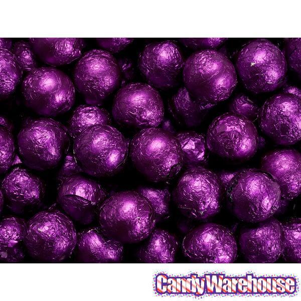 Foiled Milk Chocolate Balls - Purple: 2LB Bag - Candy Warehouse