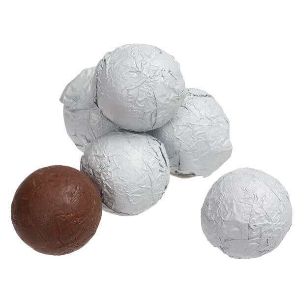 Foiled Milk Chocolate Balls - White: 2LB Bag - Candy Warehouse