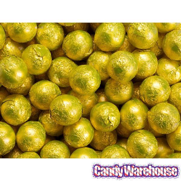 Foiled Milk Chocolate Balls - Yellow: 2LB Bag - Candy Warehouse