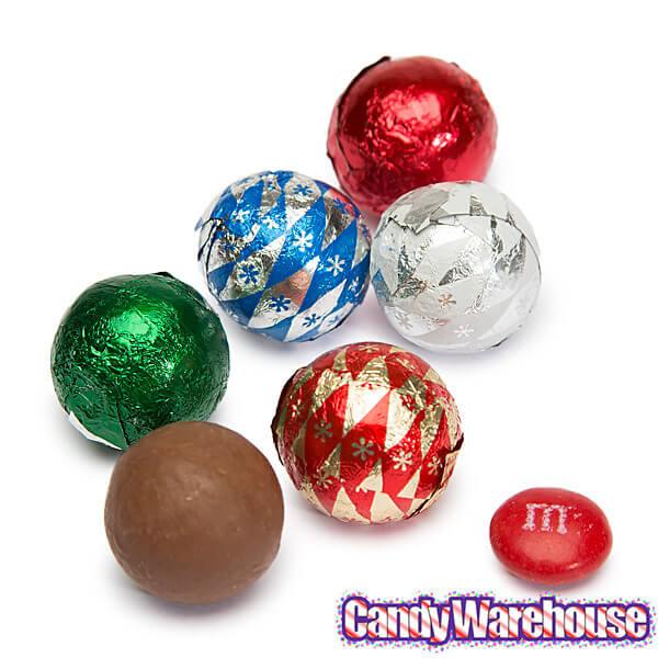 Foiled Milk Chocolate Christmas Ornaments: 2LB Bag - Candy Warehouse