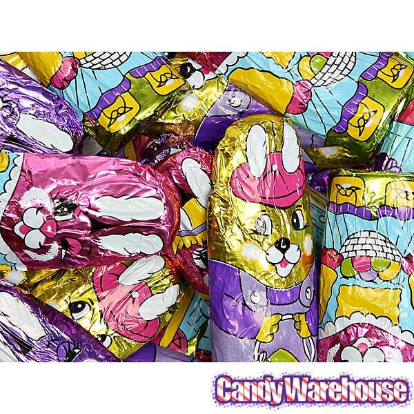 Foiled Milk Chocolate Easter Bunnies: 36-Piece Display - Candy Warehouse