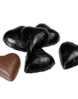 Foiled Milk Chocolate Hearts - Black: 2LB Bag - Candy Warehouse