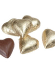 Foiled Milk Chocolate Hearts - Gold: 2LB Bag