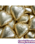 Foiled Milk Chocolate Hearts - Gold: 2LB Bag