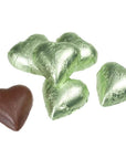 Foiled Milk Chocolate Hearts - Leaf Green: 2LB Bag - Candy Warehouse