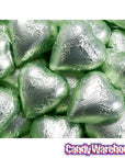 Foiled Milk Chocolate Hearts - Leaf Green: 2LB Bag - Candy Warehouse