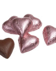 Foiled Milk Chocolate Hearts - Light Pink: 2LB Bag - Candy Warehouse