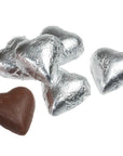 Foiled Milk Chocolate Hearts - Silver: 2LB Bag