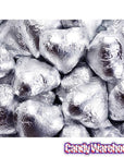 Foiled Milk Chocolate Hearts - Silver: 2LB Bag