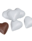 Foiled Milk Chocolate Hearts - White: 2LB Bag - Candy Warehouse