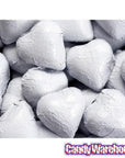 Foiled Milk Chocolate Hearts - White: 2LB Bag - Candy Warehouse