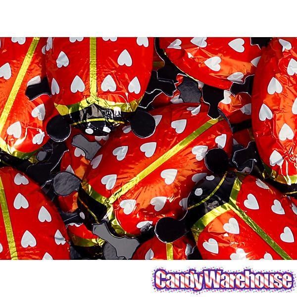 Foiled Milk Chocolate Lady Bugs: 36-Piece Display - Candy Warehouse