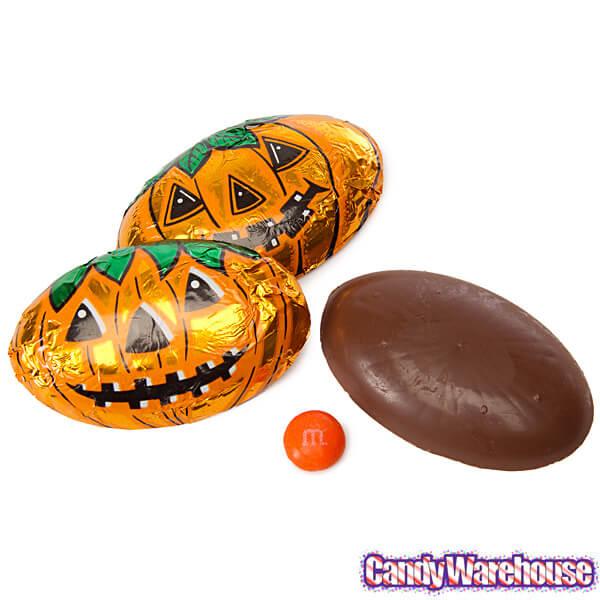 Foiled Milk Chocolate Pumpkin Heads: 36-Piece Display - Candy Warehouse