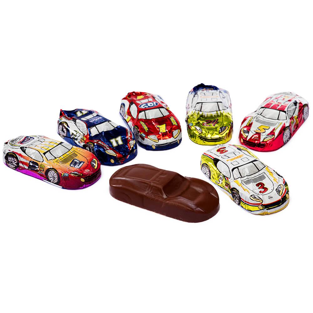 Foiled Milk Chocolate Race Cars: 36-Piece Display - Candy Warehouse