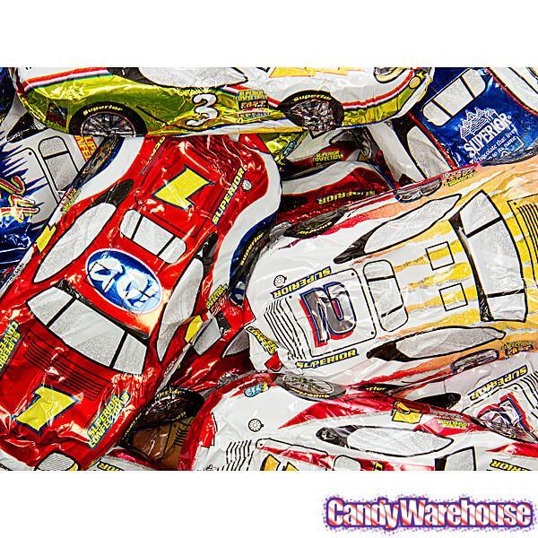 Foiled Milk Chocolate Race Cars: 36-Piece Display - Candy Warehouse