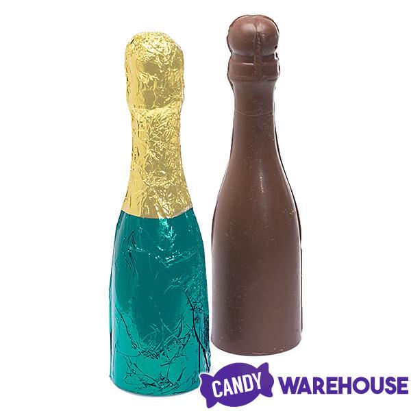 Foiled Mini Chocolate Champagne Bottle - Candy Warehouse