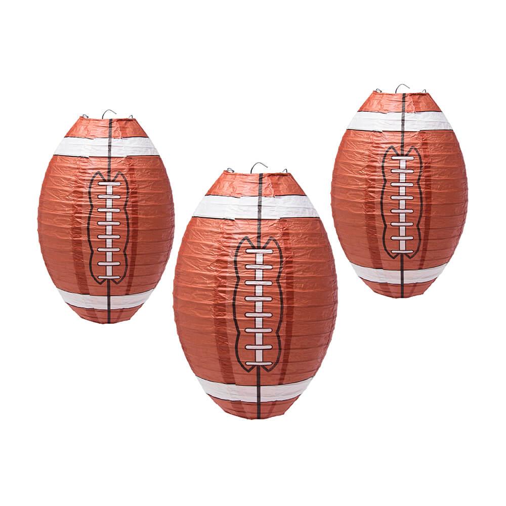 Football Paper Lanterns: Set of 3 - Candy Warehouse