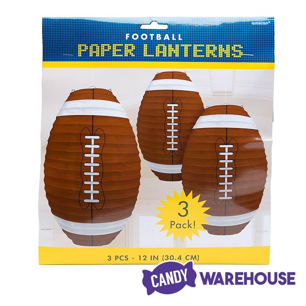 Football Paper Lanterns: Set of 3 - Candy Warehouse