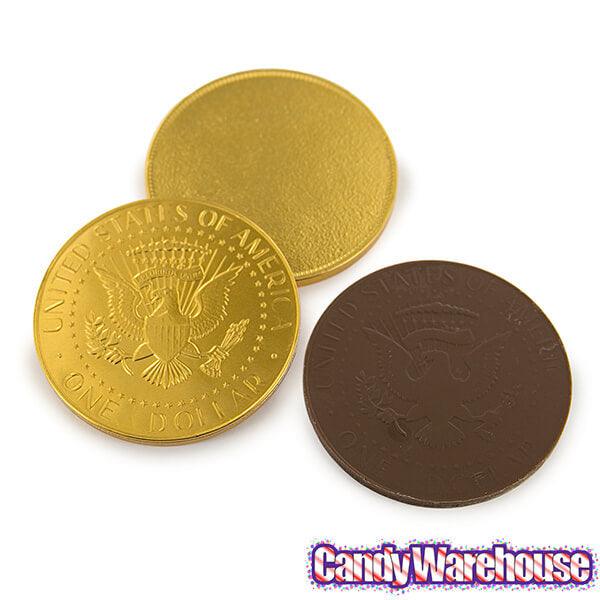 Fort Knox Gold Foiled Milk Chocolate US Dollar Medallions: 30-Piece Box - Candy Warehouse