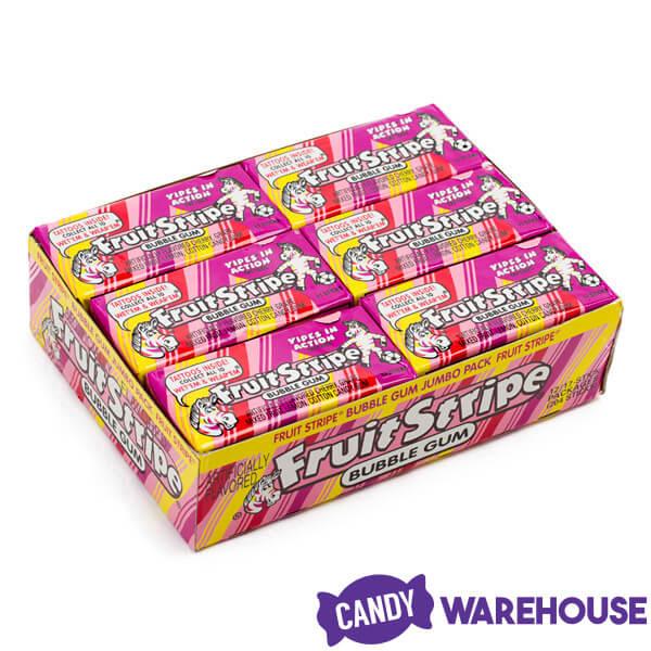 Fruit Stripe Bubble Gum Packs - Bubblegum: 12-Piece Box - Candy Warehouse