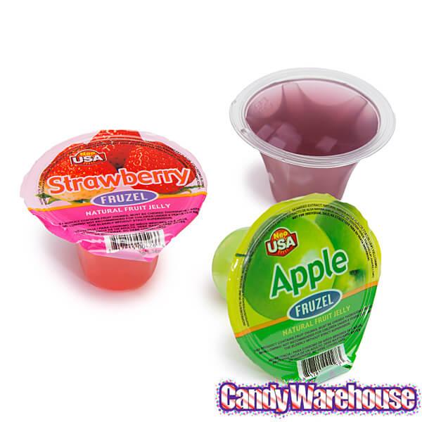 Fruzel Assorted Natural Fruit Jelly Candy Cups: 36-Piece Jar - Candy Warehouse