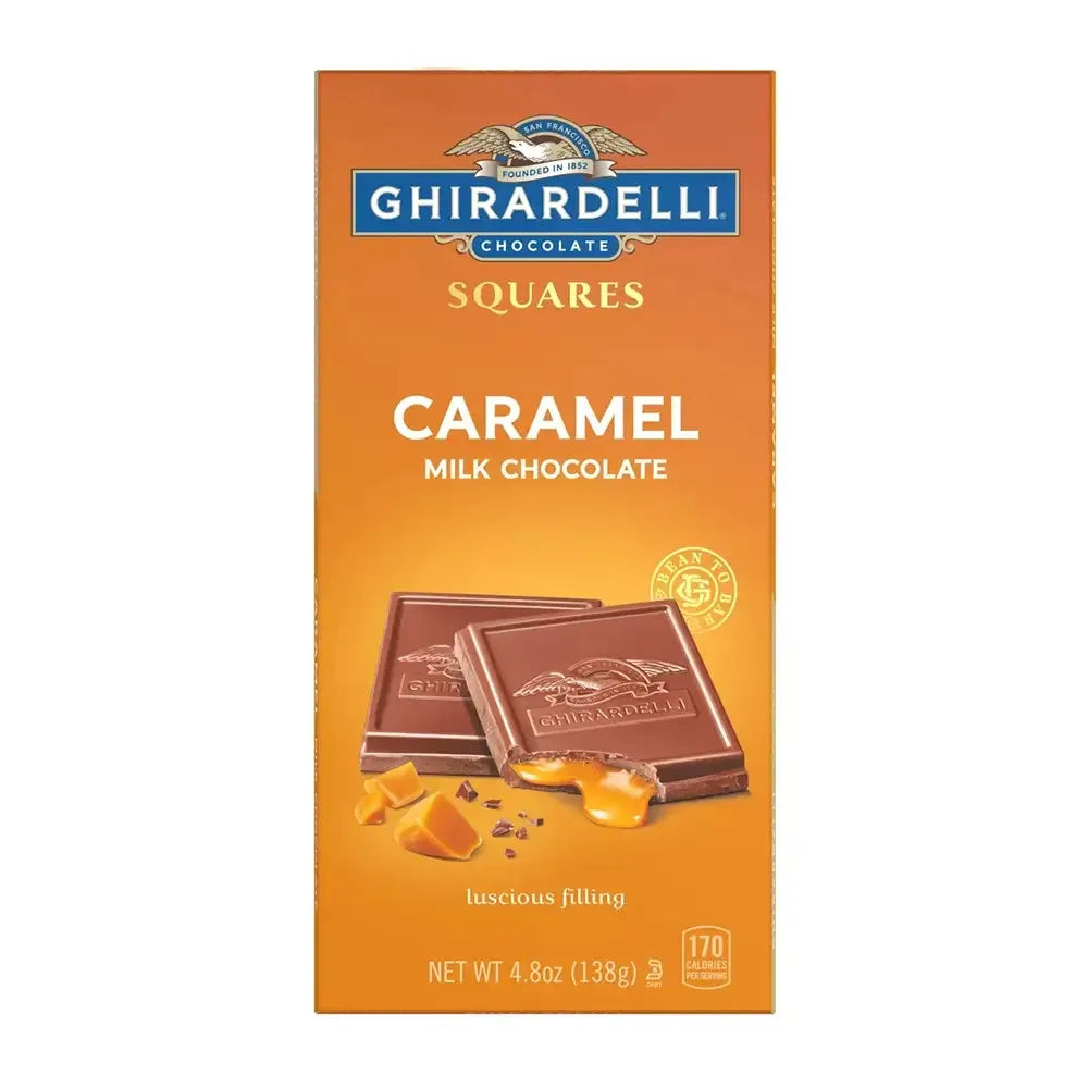 Ghirardelli 4.8-Ounce Milk Chocolate with Caramel Filling Candy Bars: 10-Piece Caddy - Candy Warehouse