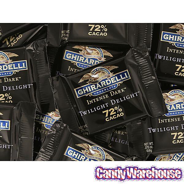 Ghirardelli 72% Cacao Dark Chocolate Squares: 50-Piece Box - Candy Warehouse