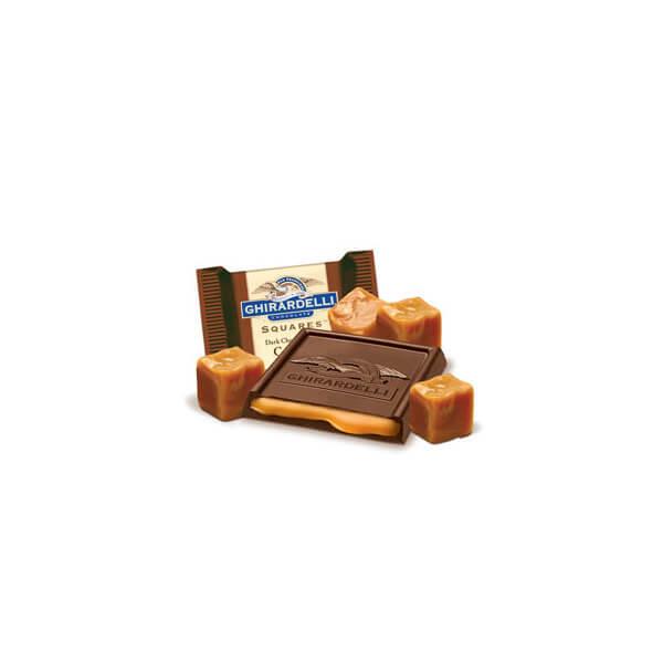 Ghirardelli Dark Chocolate Squares with Caramel Filling 5-Ounce Bags: 6-Piece Box - Candy Warehouse