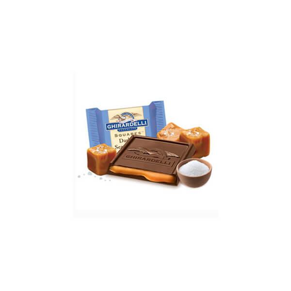 Ghirardelli Dark Chocolate Squares with Sea Salt Caramel Filling 5-Ounce Bags: 6-Piece Box - Candy Warehouse