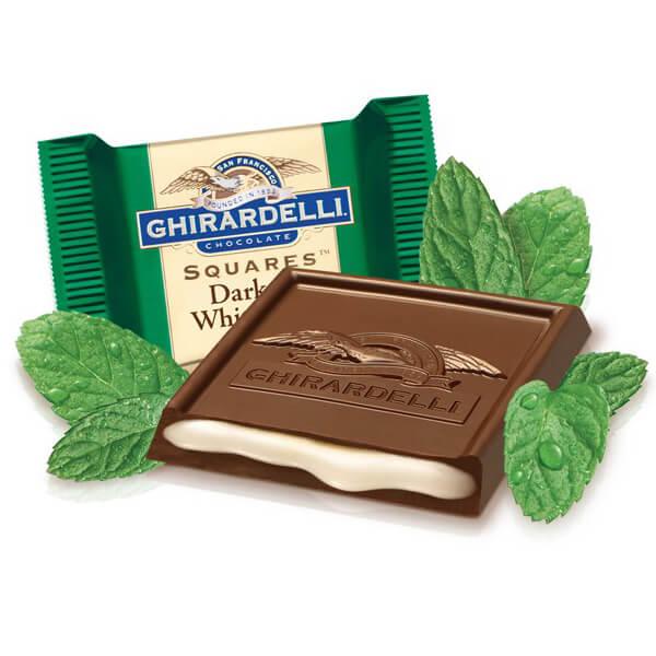 Ghirardelli Dark Chocolate with Mint Filling Squares: 50-Piece Box - Candy Warehouse