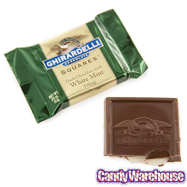 Ghirardelli Dark Chocolate with Mint Filling Squares: 50-Piece Box - Candy Warehouse