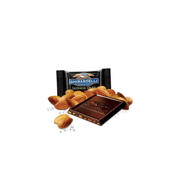 Ghirardelli Intense Dark Chocolate Sea Salt Soiree Squares 4-Ounce Bags: 6-Piece Box - Candy Warehouse