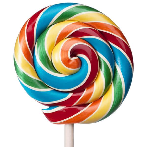 Giant 10-Ounce Rainbow Swirl Lollipop in Gift Box - Candy Warehouse