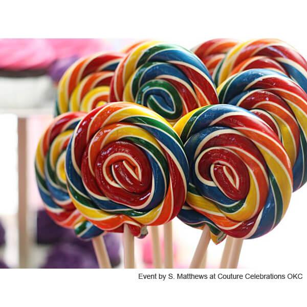 Giant 10-Ounce Rainbow Swirl Lollipop in Gift Box - Candy Warehouse