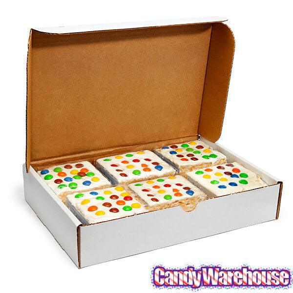 Giant Rice Crispy Treats - Chocolate Candy Buttons: 6-Piece Box - Candy Warehouse