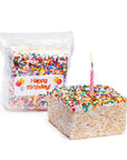 Giant Rice Crispy Treats - Happy Birthday Rainbow Sprinkles: 6-Piece Box