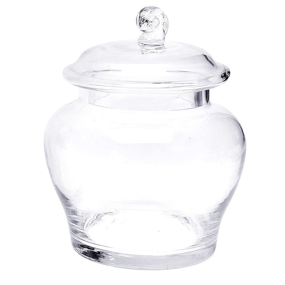 Glass Candy Jar with Snail Top Lid: 10-Inch