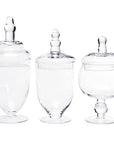 Glass Candy Jars with Lids - 6-Inch: 3-Piece Set - Candy Warehouse