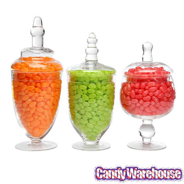 Glass Candy Jars with Lids - 6-Inch: 3-Piece Set - Candy Warehouse