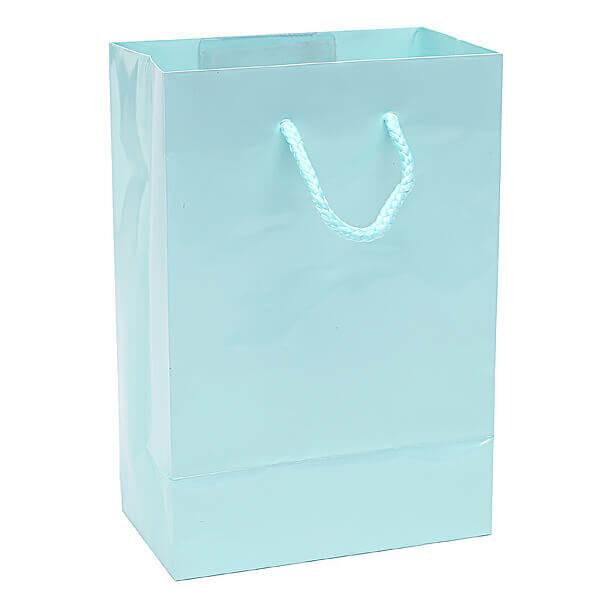 Glossy Candy Bags with Handles - Caribbean Blue: 12-Piece Pack | Candy ...