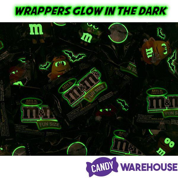 Glow in the Dark Halloween M&M's Candy Fun Size Packs: 15-Ounce Bag - Candy Warehouse